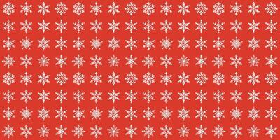 Modern geometric winter seamless pattern with snowflakes. Christmas and New Year concept. Xmas ornament, red background. Abstract geometrical design for wrapping paper, cover, print, gift box vector