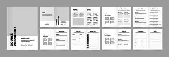 Modern Course Workbook Design Course Workbook Template. vector