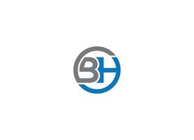Letter BH logo design Initial Custom brand logo template vector