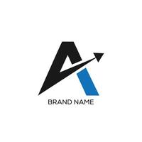 A letter logo design. Arrow with a letter. vector