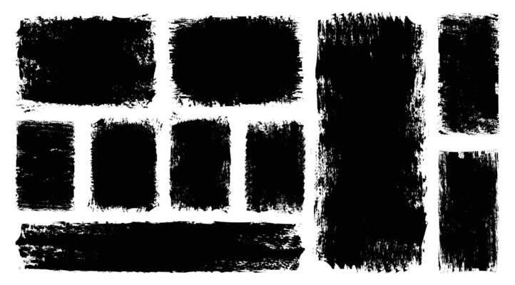 Set of paint, ink brush, brush strokes, frames, box, grungy. Grungy brushes collection brush stroke paint boxes on white background grunge backdrop, dirt banner.