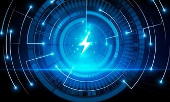 Abstract technology Hitech communication concept of electronic in digital, polygon bolt lighting design. vector