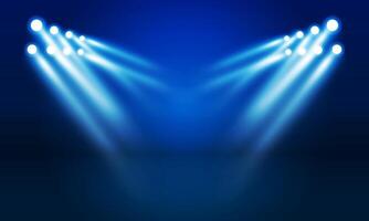 Arena field with bright stadium lights design vector