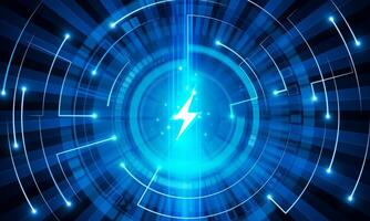 Abstract technology Hitech communication concept of electronic in digital polygon bolt lighting vector