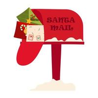Christmas Envelope and Mailbox Illustrations. Happy New Year Holiday card. vector