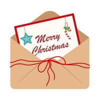 Christmas Envelope and Mailbox Illustrations. Happy New Year Holiday card. vector