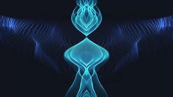 An abstract blue and black background with a wave pattern video