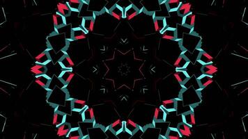 A black and red geometric pattern on a black background video