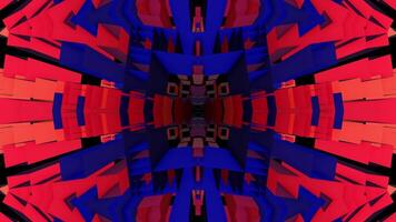 Abstract red and blue geometric pattern video