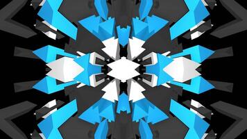 A blue and white abstract design on a black background video