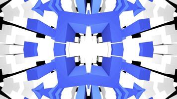 uma azul e branco abstrato Projeto com uma ampla branco quadrado video