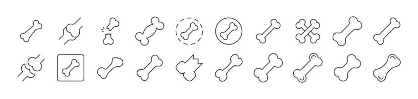Bones Bundle of Thin Icons. Editable Stroke. Suitable for Web Sites, Books, Cards, Apps vector
