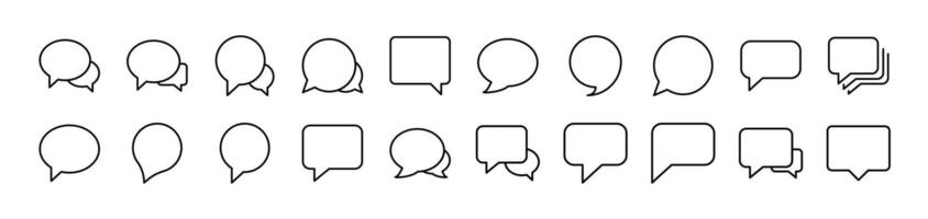 Speech Bubble Line Icon Set. Editable Stroke. Minimalistic Linear Pictogram for Design of Cards, Apps, Banners, Posts vector