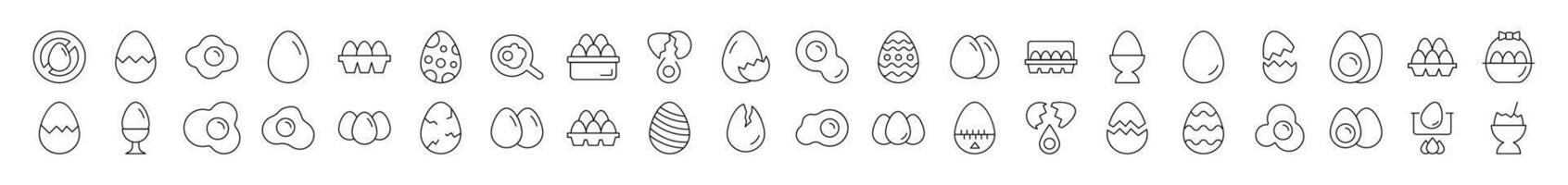 Egg Pack of Thin Icons. Editable Stroke. Suitable for Web Sites, Books, Cards, Apps vector