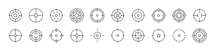 Target Simple Isolated Line Icons Collection. Editable Stroke. Suitable for Web Sites, Books, Cards, Apps vector