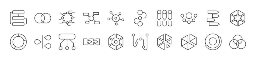 Hierarchy Related Line Icons for Web Sites, Books, Cards, Apps. Editable Stroke. Suitable for Web Sites, Books, Cards, Apps vector