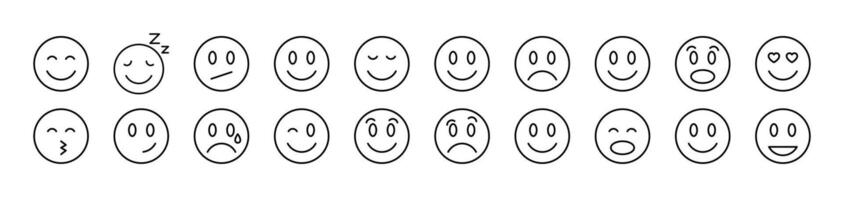 Smile Bundle of Thin Icons. Editable Stroke. Suitable for Web Sites, Books, Cards, Apps vector