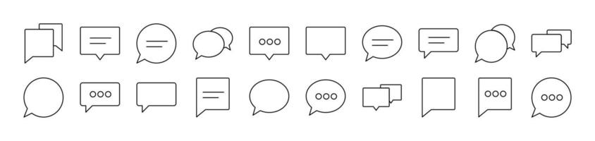 Speech Bubble as Communication and Dialogue Outline Icon Collection. Editable Stroke. Perfect for Infographics, Articles, Books, Flyers, Banners vector