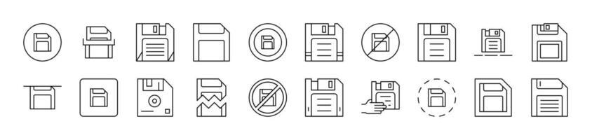 MicroSD Memory Card Set of Thin Icons. Editable Stroke. Suitable for Web Sites, Books, Cards, Apps vector