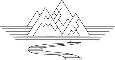Mountain continuous one line drawing vector