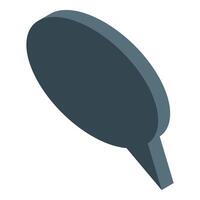 Dark gray speech bubble floating in isometric view vector