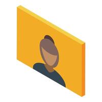 Woman showing on digital videoconference screen isometric projection vector