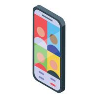 Smartphone showing video conference with colleagues working remotely vector