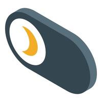 Sleep mode button showing crescent moon for nighttime setting vector
