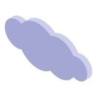 Purple cloud floating in isometric view symbolizing weather and climate vector