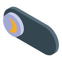 Sleep mode slider showing crescent moon enabling night shift feature vector