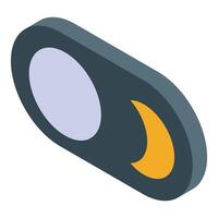 Smartphone night mode switch showing moon icon enabling dark theme for better sleep vector