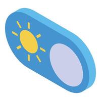 Sun mode toggle button showing weather or daytime setting vector