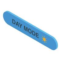 Day mode button showing sun icon for light setting vector