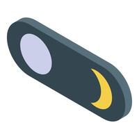 Slider switching from day to night mode featuring crescent moon vector