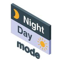 Night and day mode switch button showing sun and moon icons vector