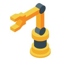 Robotic arm moving, industrial automation technology in isometric view vector