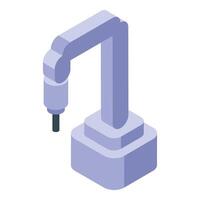 Robotic arm performing industrial task with precision and automation vector