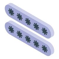 Password protecting information with asterisk symbol in isometric view vector