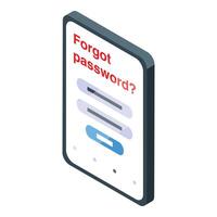 Smartphone showing forgot password screen requesting username and email address vector
