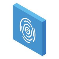 Fingerprint scanner showing rotating circles identifying user vector