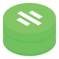 Green cylinder database representing big data storage and cloud computing vector