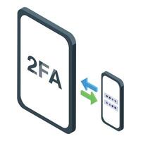 Two factor authentication sending security code to mobile phone vector