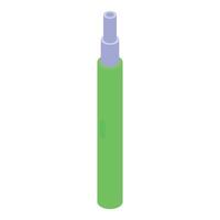 Green electronic cigarette showing heating element isometric view vector