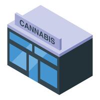 Cannabis store building with large windows selling medical marijuana vector