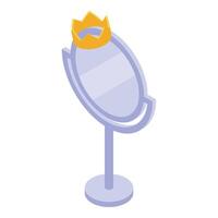 Golden crown resting on makeup mirror, symbol of self worth and confidence vector