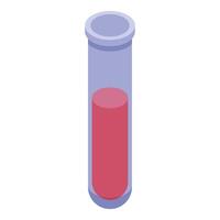 Test tube containing red liquid in laboratory setting vector