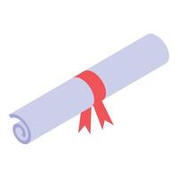 Rolled diploma with red ribbon symbolizing academic achievement vector