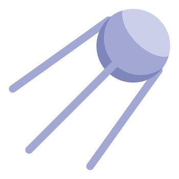 Sputnik satellite orbiting earth, transmitting data from space vector