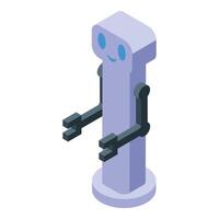 Smiling robot with arms extended isometric illustration vector
