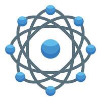 Electrons orbiting around nucleus in atom structure illustration vector